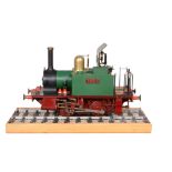 An award winning model of a 3 1/2" gauge model of an 0-4-0 side tank locomotive Titch , built by