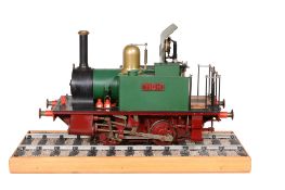 An award winning model of a 3 1/2" gauge model of an 0-4-0 side tank locomotive Titch , built by