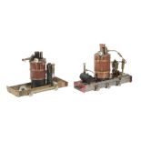 Two live steam 45mm gauge De Winter type steam Locomotives, both with central vertical boilers