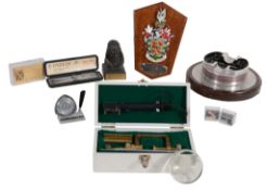 A & AEF : a collection of memorabilia comprising: a 'Probe Probane' relief armorial, a presentation