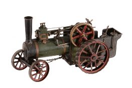 An approximate 3/4 inch to the foot model of an agricultural Traction Engine, having single flue