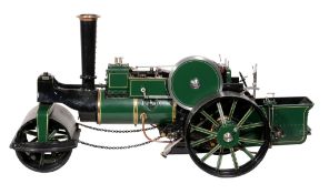 An exhibition quality model of an Aveling and Porter steam road roller, built by Mr Peter Hissey of
