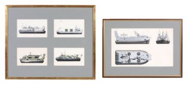 Hovercraft : a collection of four watercolour and gouache drawings, heightened with white of U.S.