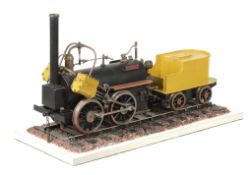 A well engineered 3 1/2 inch gauge model of a 0-4-0 tender locomotive Ênterbury Lamb' (Invicta),