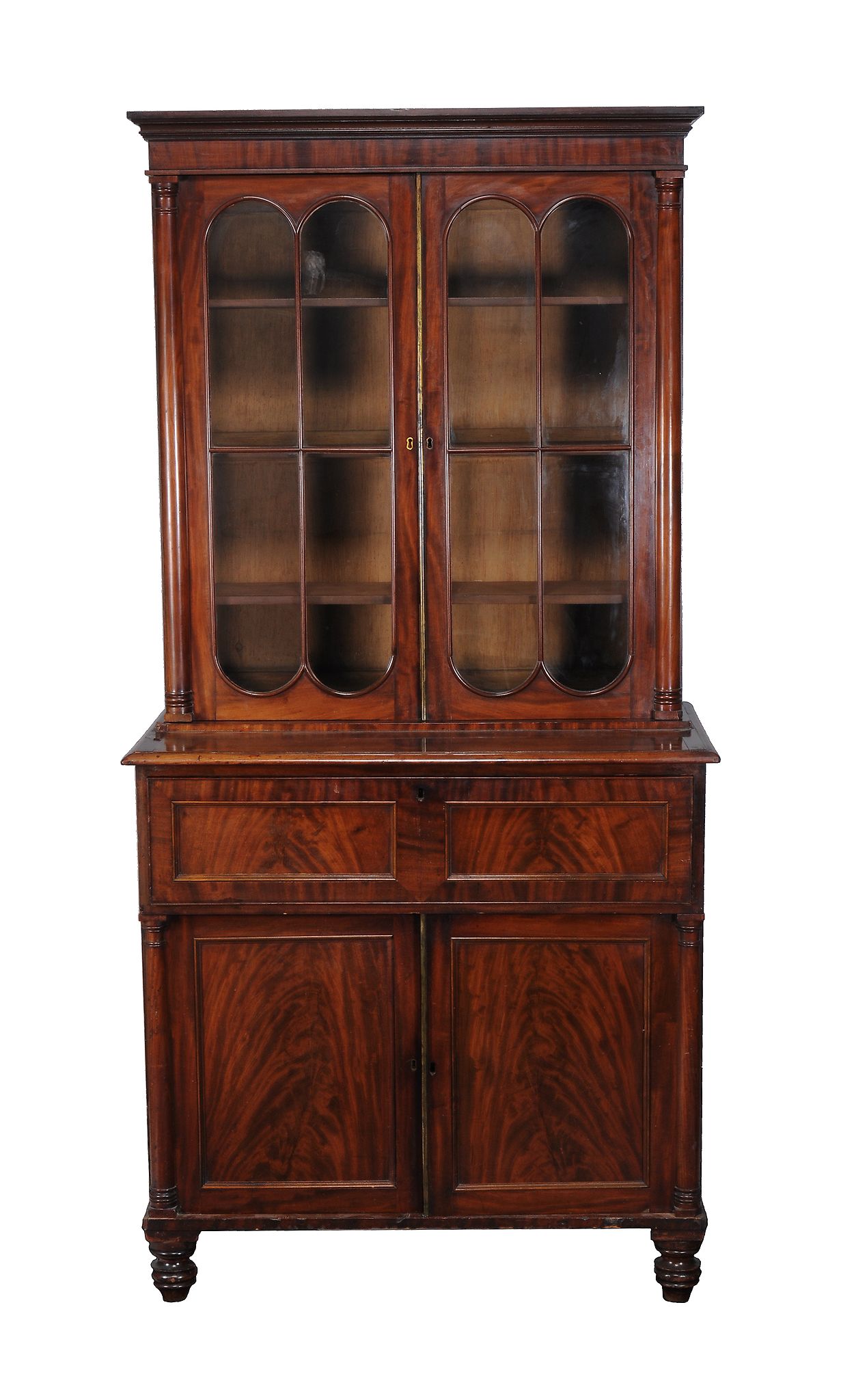 A late Regency mahogany secretaire bookcase , circa 1820  A late Regency mahogany secretaire - Image 2 of 2