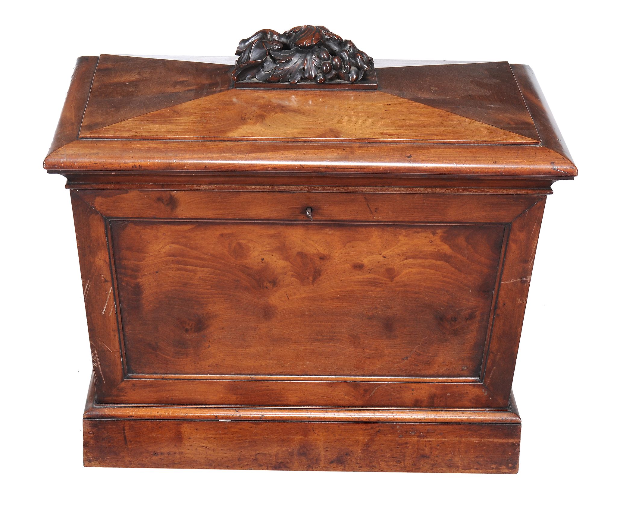 A William IV mahogany wine cooler, circa 1835, of sarcophagus form  A William IV mahogany wine