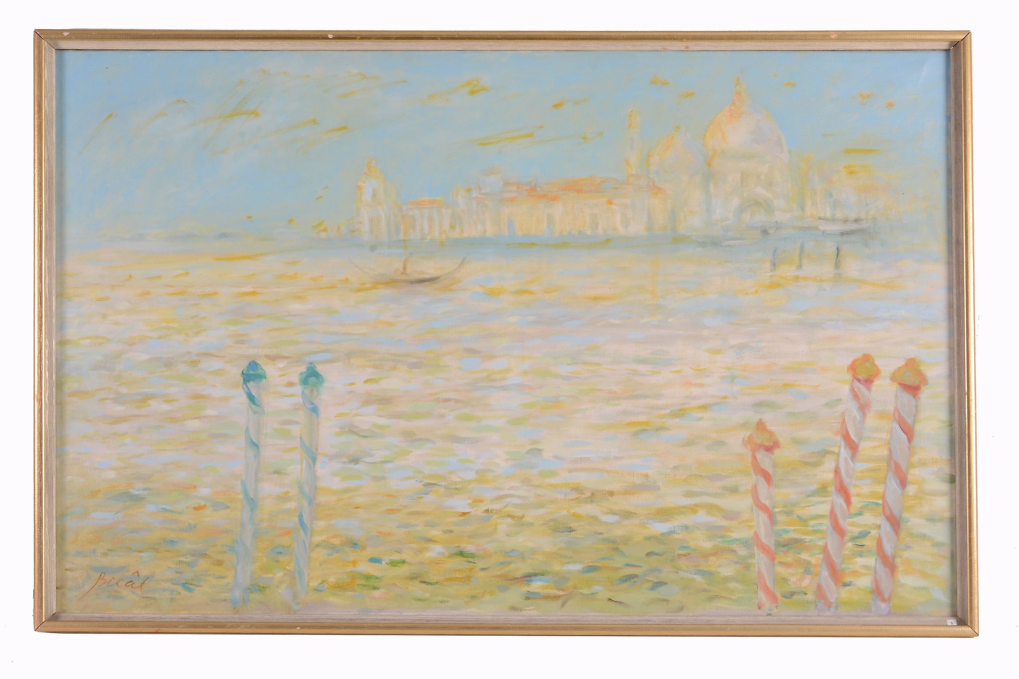 Andre Bicat (1909-1996) - Dogana, Venice Oil on canvas Signed lower left 76 x 121.5 cm. (30 x 48 in) - Image 3 of 3