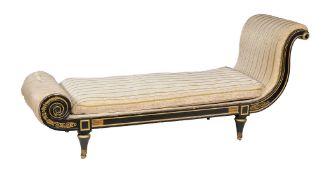 A Regency ebonised and gilt day bed , circa 1815  A Regency ebonised  and gilt  day bed ,   circa
