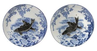A Pair of Seto or Arita Porcelain Chargers  A Pair of Seto or Arita Porcelain Chargers,   each of