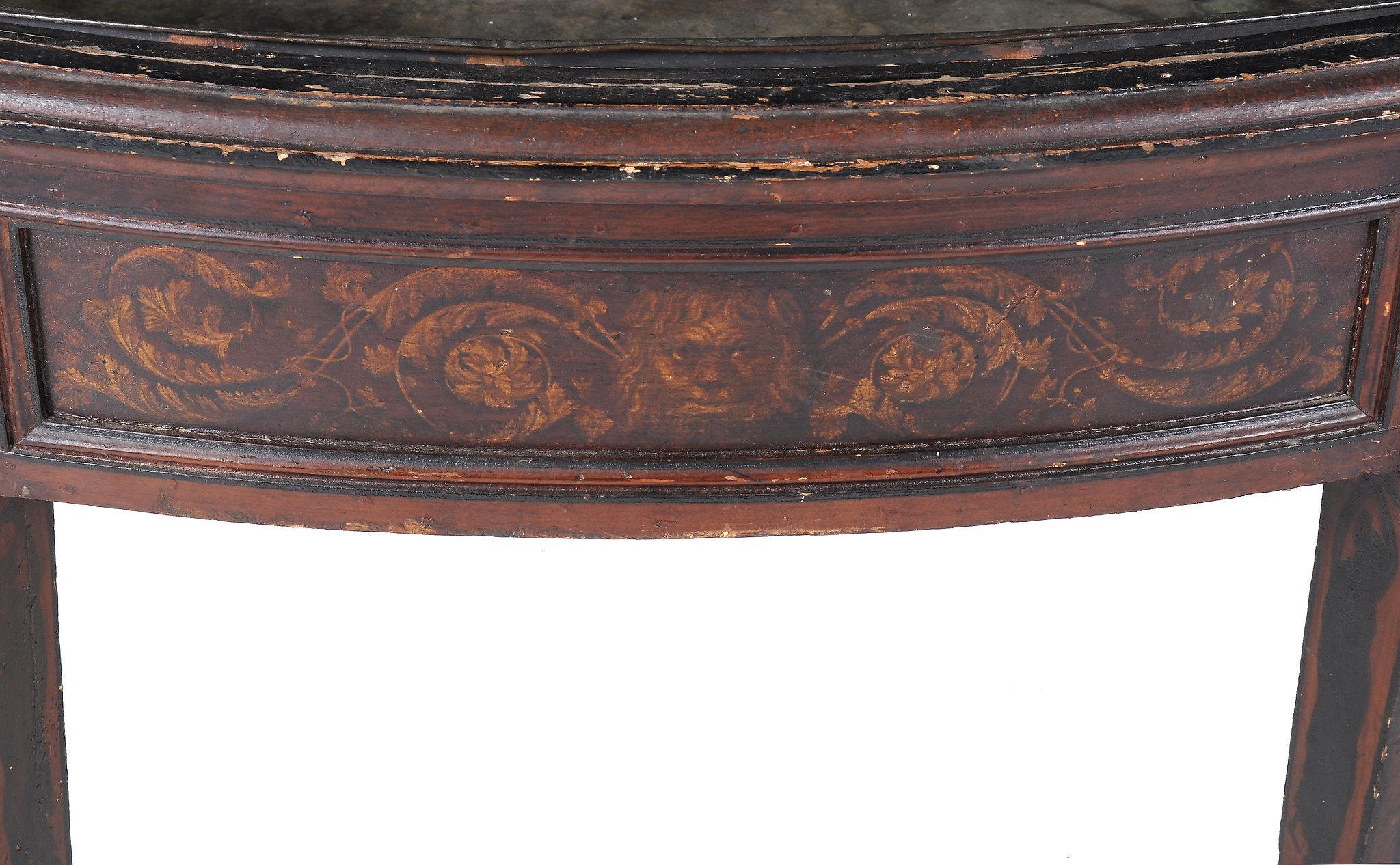 A 19th century Continental D shape painted wood table jardiniere  A 19th century Continental D shape - Image 2 of 2