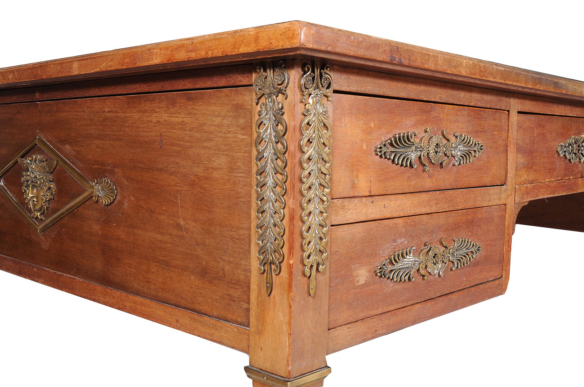 A French mahogany and gilt metal mounted desk , in Empire style  A French mahogany and gilt metal - Image 2 of 4