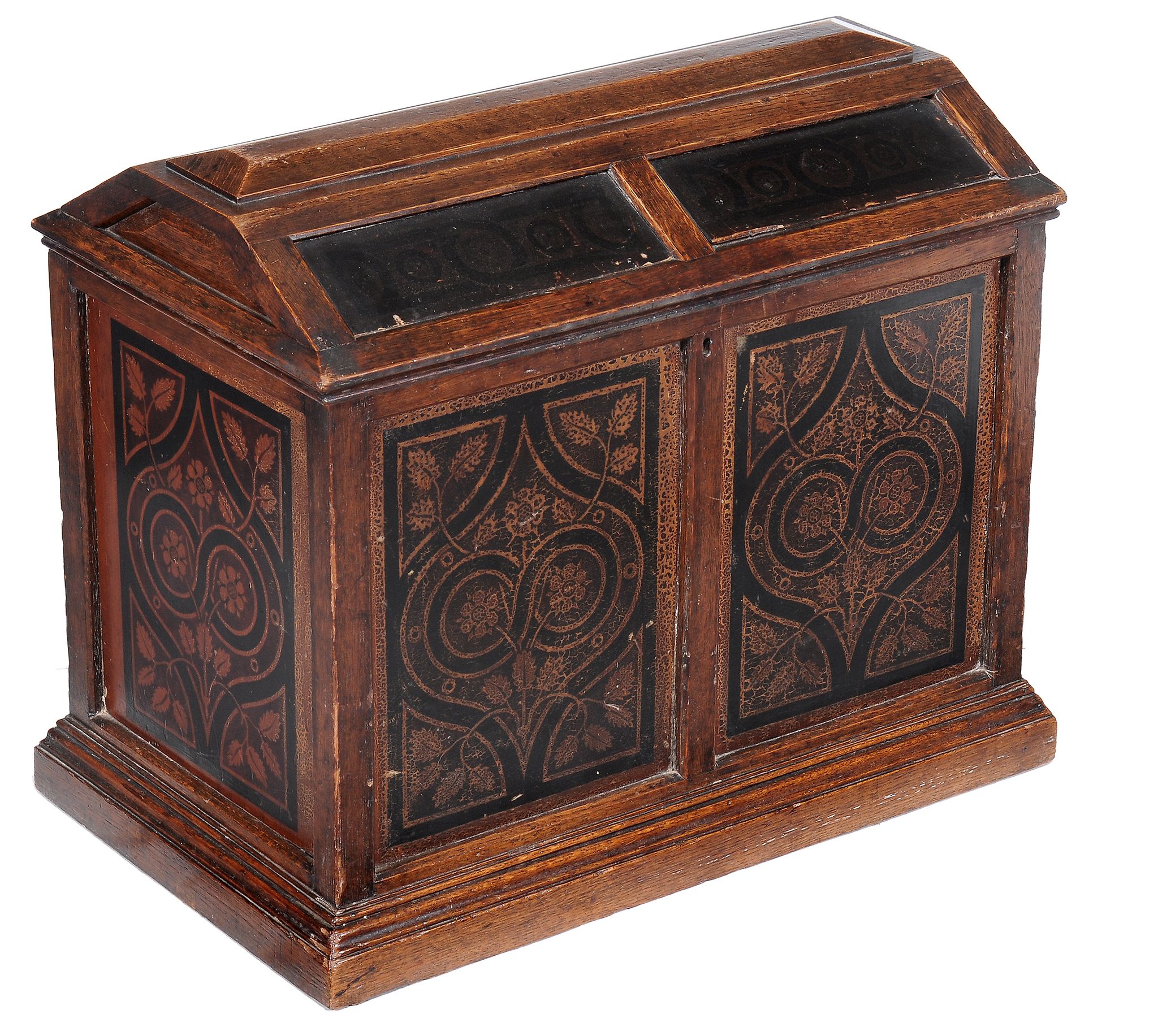 An Arts and Crafts oak small coffer/document box, late 19th century  An Arts and Crafts oak small