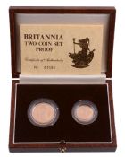 Elizabeth II, gold proof Britannia,   £25  and £10 1987, total wt 11.9g, in case of issue with
