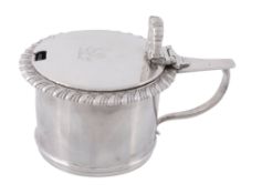 A late George IV silver circular mustard by Abstainando King,   London 1829, with a shell thumb