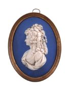 A late 18th century jasper ware oval medallion of Marie-Therese Louise of Savoy-Carignan,