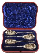 A cased set of four late Victorian silver apostle spoons by William Hutton  &  Sons Ltd.,   London