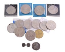 Islamic silver Dirham,   copper Fals (2) and sundry base modern British issues. Varied state. (Lot)