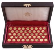 Kings and Queens of England, a set of 43 miniature gold medals by John Pinches Ltd  , 22ct, each