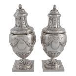 A pair of Continental silver coloured sugar casters,   pseudo marks, Dutch import tax marks, early