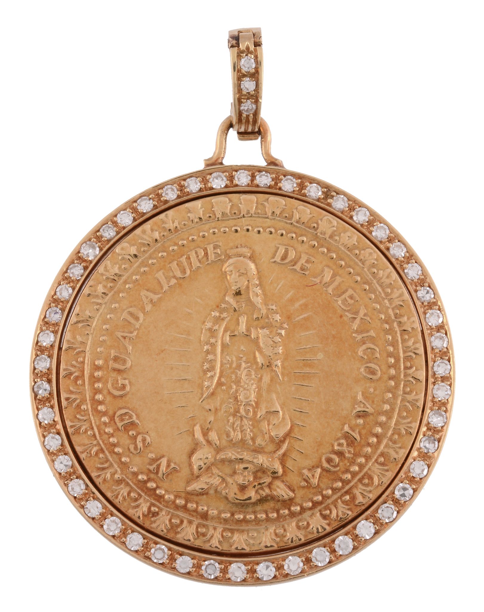 Mexico, gold religious medal dated 1804,   apparition of the Virgin Mary, rev. NON FECIT TALITER