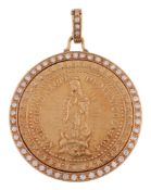 Mexico, gold religious medal dated 1804,   apparition of the Virgin Mary, rev. NON FECIT TALITER