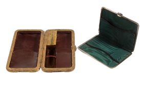A silver rectangular card holder by Sothers, Orchard  &  Co.,   Birmingham 1907, with a green