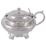 A late William IV silver circular mustard by Richard Pearce  &  George Burrows,   London 1837, with