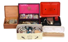 A collection of costume jewellery,   to include: various rings; bracelets; necklaces and other
