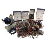 A selection of costume jewellery and jewellery,   to include: cufflinks; bangles; necklaces; rings;