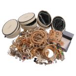 A selection of costume jewellery,   to include: bracelets; necklaces; rings; and other items