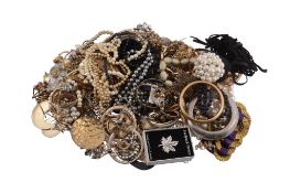 A collection of costume jewellery,   to include: bangles; necklaces; earrings; and other items