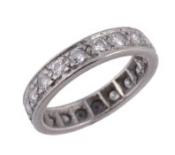 A diamond eternity ring,   set throughout with brilliant cut diamonds, finger size M