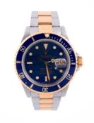 Rolex, Submariner, ref. 16613, a two colour bracelet wristwatch,   no. X567192, circa 1991,