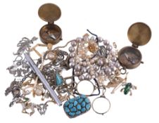 A selection of costume jewellery,   to include: necklaces; brooches; and other items