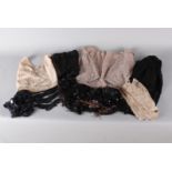 A quantity of beaded garments/dress fragments, including: a pale pink beaded bodice, part of a dusky