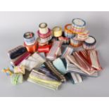 A large quantity of vintage ribbons, including: acetate checked and tartan examples, many on