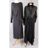 A collection of designer costume, including: a Giorgio Armani black vest top, a Ralph Lauren black