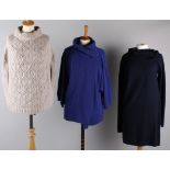 Six items of designer knitwear, comprising: a black sweater dress by Duncan & Namara, a Fogal