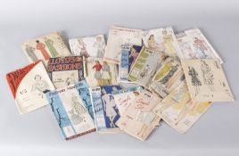 A large collection of vintage sewing patterns dating from the 1920s to the 1950s, for ladies and