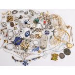 A quantity of early to mid 20th century costume jewellery, including: brooches, necklaces and