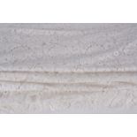 A large bolt of cream unused machine lace, suitable for wedding dresses, approximate size 18