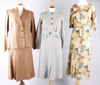 A collection of 1930s costume worn by the character Miss Lemon in the Poirot television series,
