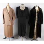 A collection of ladies vintage costume, comprising: a 1920s velvet spotted dress, a 1920s West of