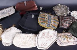 A collection of evening bags dating from the early to mid 20th century, including: a chenille
