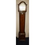 An early 20th Century walnut longcase clock with three train movement, with a silvered dial 'Brook &