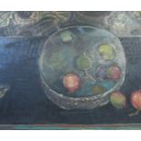 Schmuel Boneh (Israeli, 1930 - 1999) Still life of fruit and bowl Oil on canvas Signed lower left