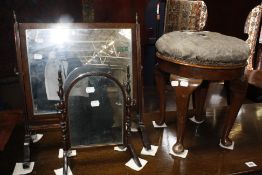 A Georgian mahogany basin stand fitted with a drawer to the centre tier, 38cm; together with a