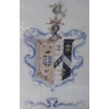 English School (19th Century) A study of a Coat of Arms Watercolour on paper with motto ZIT HAZARD