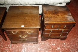 Two similar oak bedside 'commode' style chests