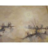 Dent (?) (20th Century)  A river landscape Oil on canvas Signed lower right 49.5cm x 60cm